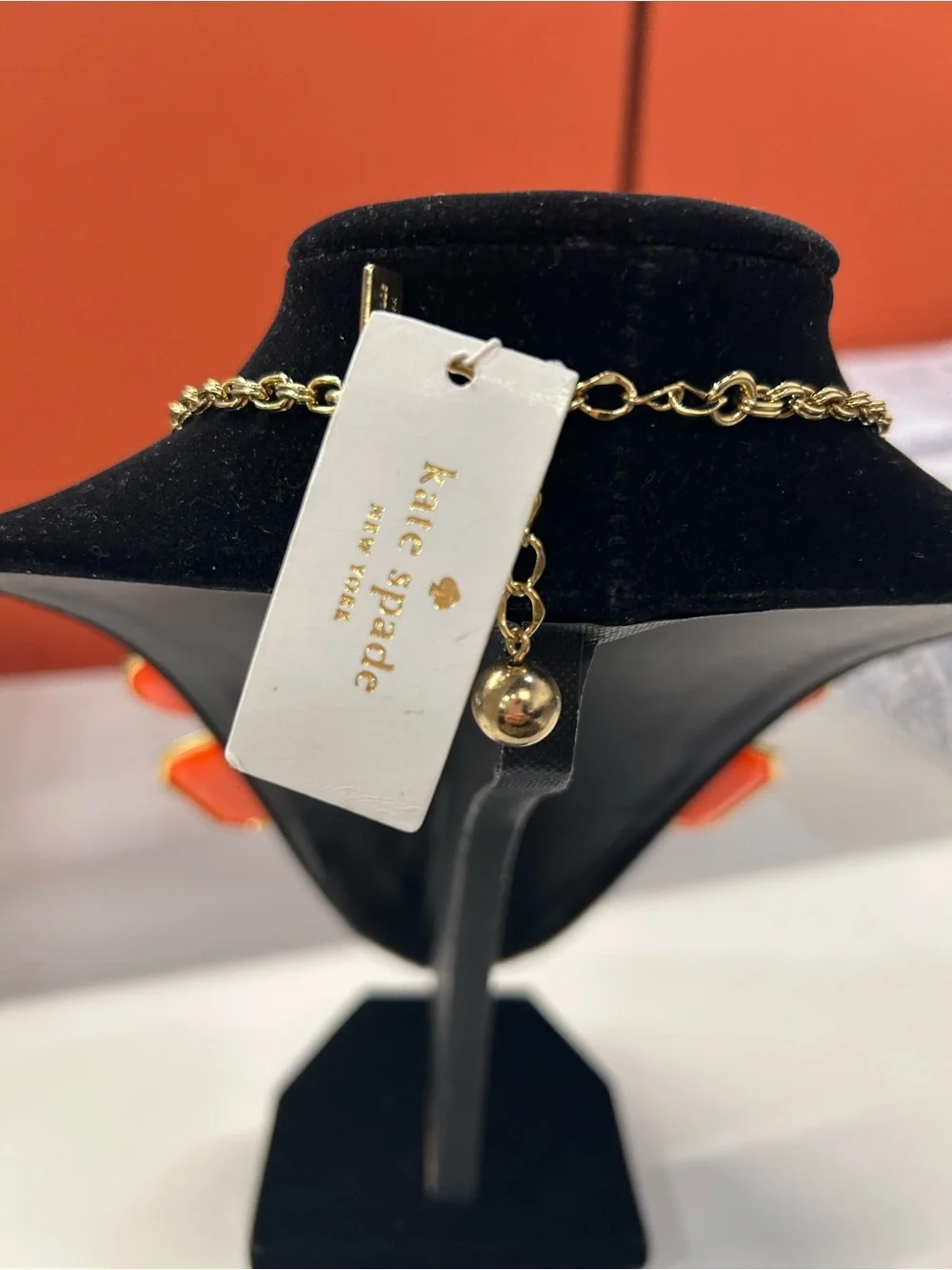 NWT Kate Spade orange statement necklace
